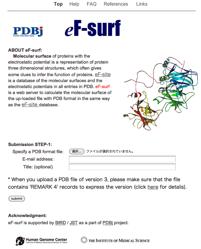 eF-surf calculate the molecular surface